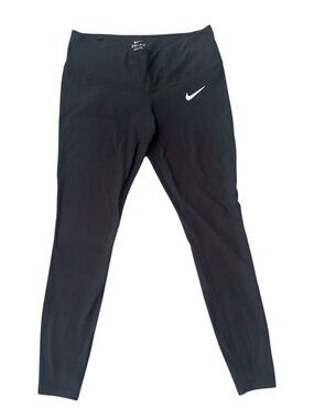Black Nike Dri-Fit Leggings Subtle Polkadot Pattern Womens Size Medium GUC